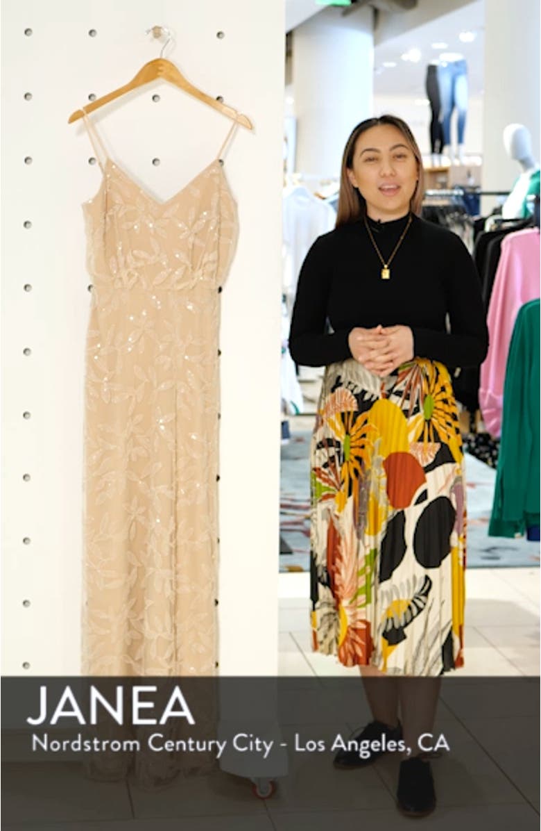 The Savannah Beaded Mesh Blouson Gown, sales video thumbnail