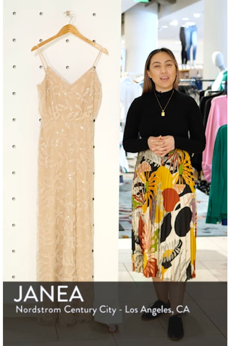 The Savannah Beaded Mesh Blouson Gown video