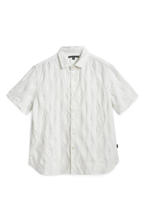 John Varvatos Sean Textured Short Sleeve Shirt In Chalk