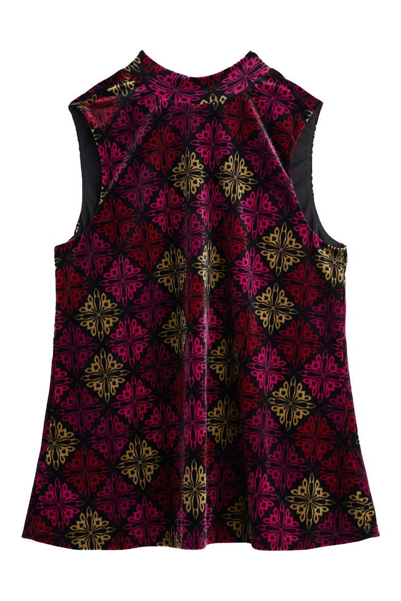 Winter Cherry Sleeveless Velvet Top, Alternate, color, GEO SNOWFLAKE COULIS