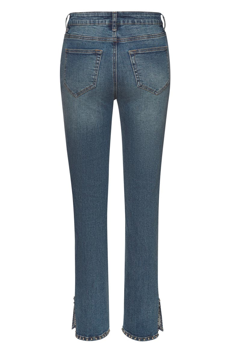 Embellished Split Hem Jeans, Alternate, color, Medium Wash