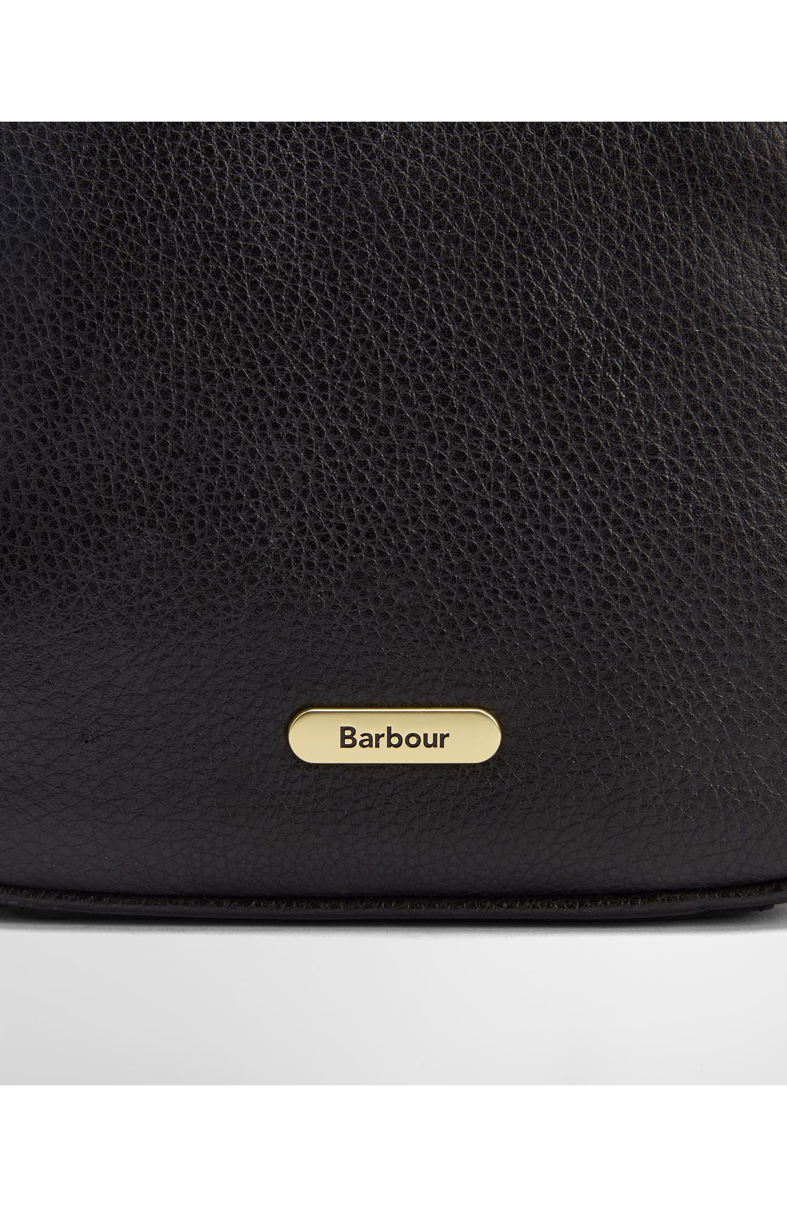 Barbour Daphne Leather Crossbody Bag, Alternate, color, Black