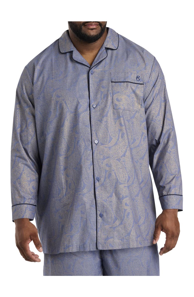 Robert Graham DXL Big & Tall  Paisley Pinstripe Pajama Set, Alternate, color, 