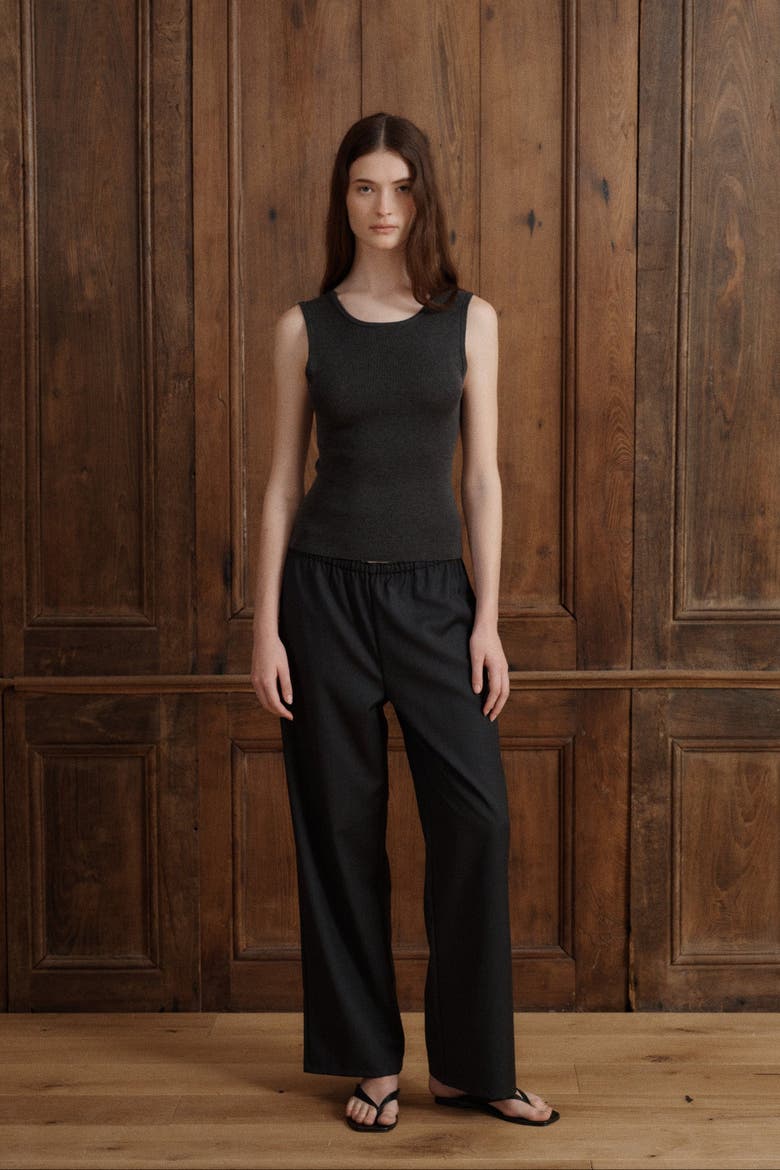 Joanna Wool Trouser, Alternate, color, Anthracite