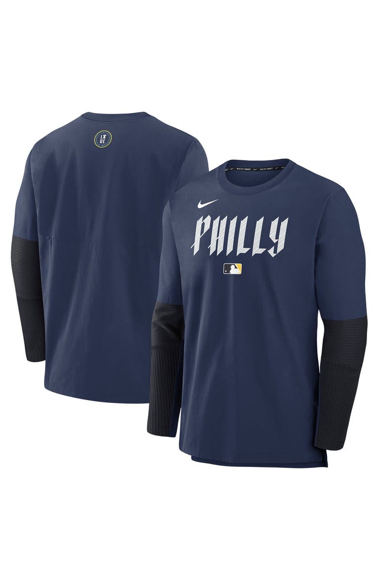 Nike Men's Nike Navy Philadelphia Phillies 2025 City Connect Authentic Collection Player Dri-FIT Lightweight Pullover, Main, color, Navy