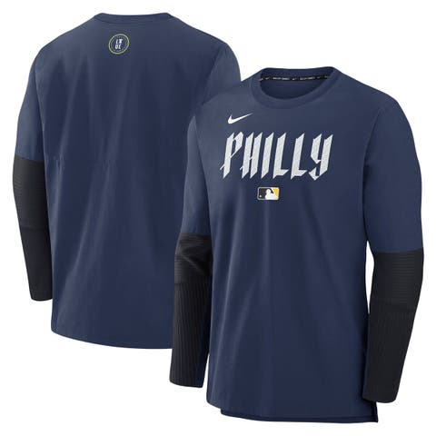 Men's Nike Navy Philadelphia Phillies 2025 City Connect Authentic Collection Player Dri-FIT Lightweight Pullover