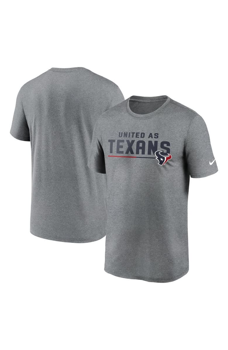 Nike Men's Nike  Heather Gray Houston Texans Legend Team Shoutout Performance T-Shirt, Main, color, 