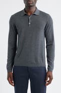 Jack Victor Long Sleeve Wool & Silk Polo Sweater