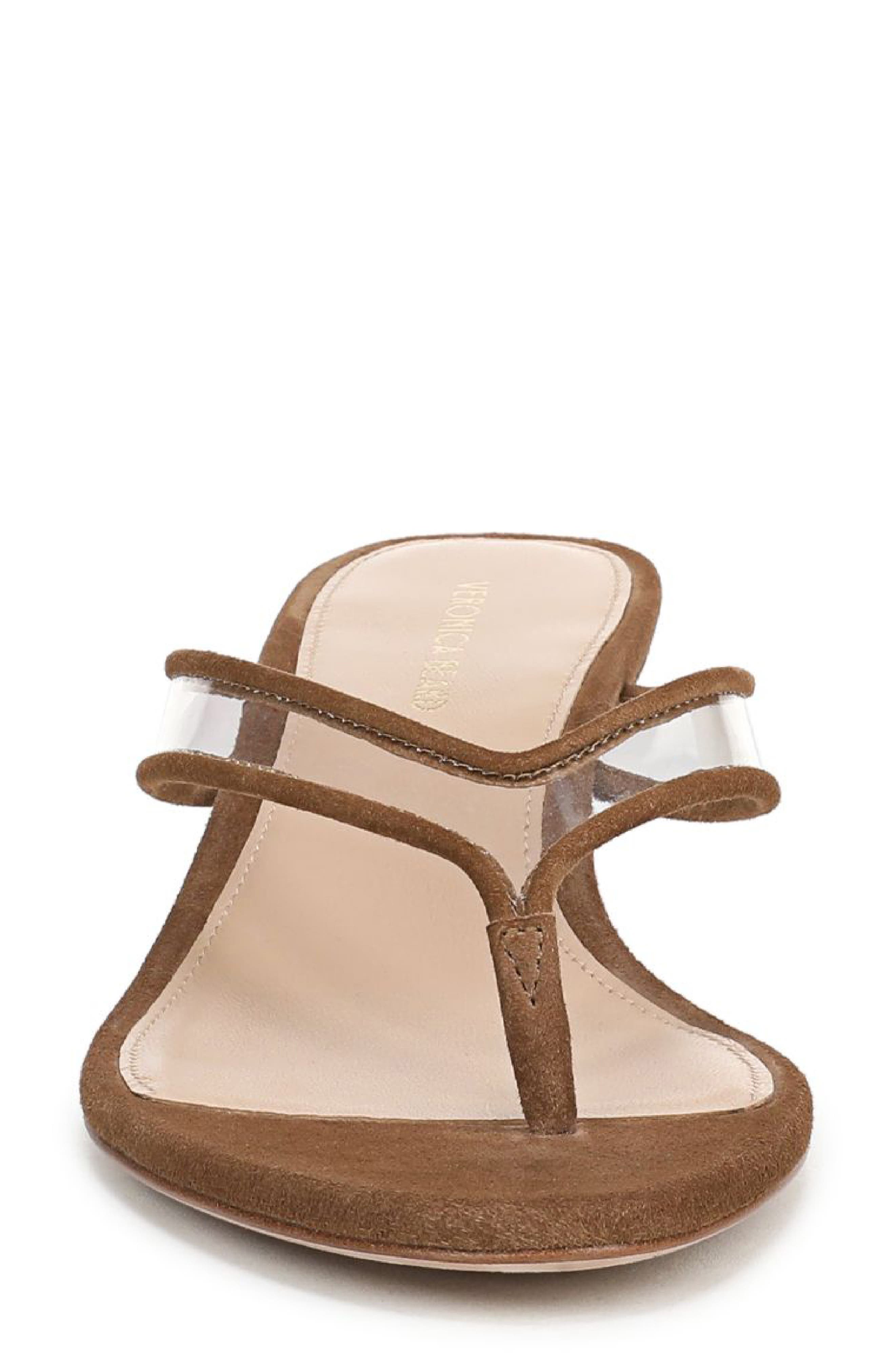 Veronica Beard Clea Wedge Flip Flop, Alternate, color, Clear/ Chestnut
