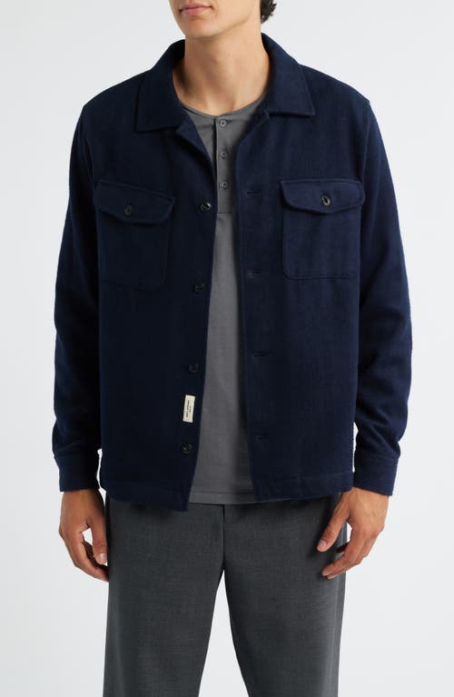Merz B Schwanen Organic Cotton Flannel Button-up Shirt Jacket In Blue