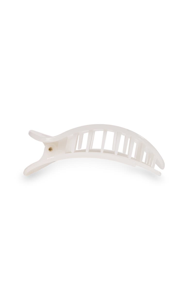 Medium Flat Round Hair Clip, Alternate, color, Coconut White