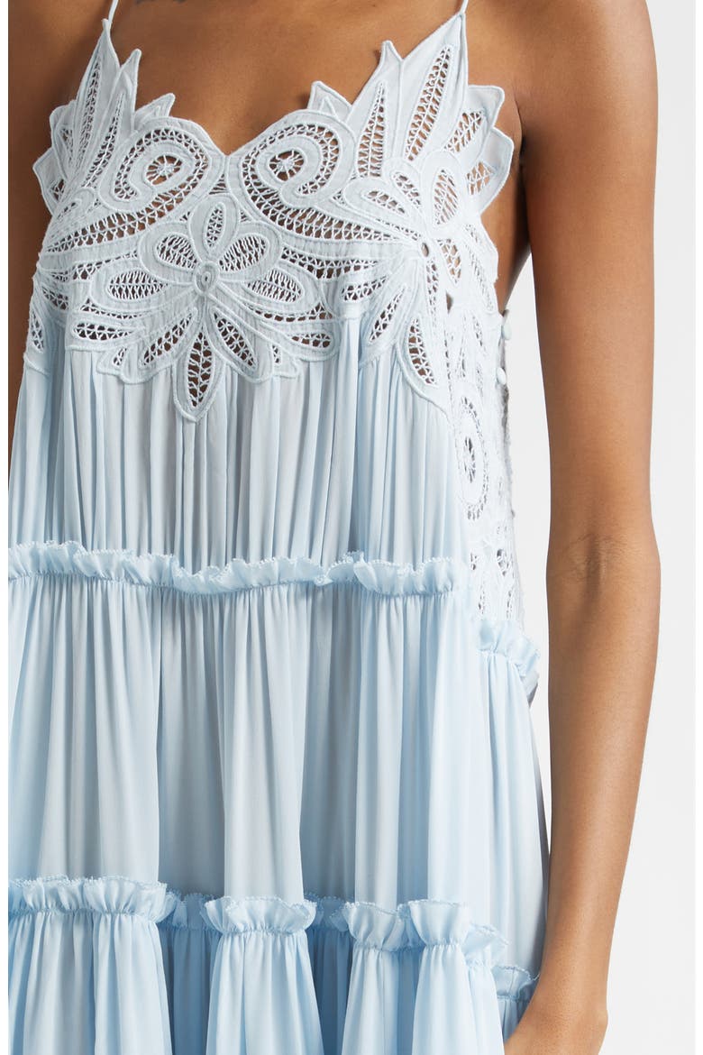 Filippa Silk & Lace Gown, Alternate, color, ADRIATIC