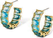 Nadri Blue Lagoon Ombré C Hoop Earrings