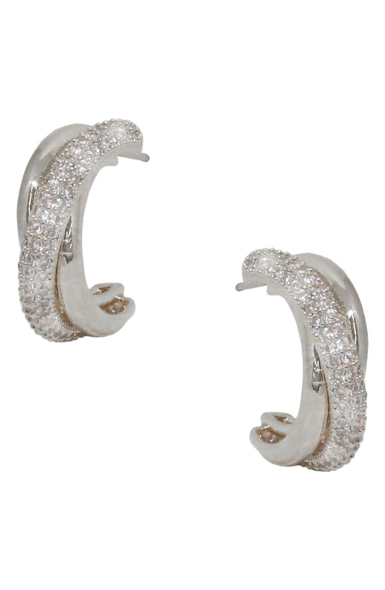 Ettika Small Pavé Hoop Earrings, Main, color,