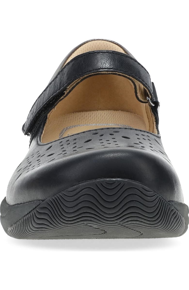 Dansko Stacy Wide Mary Jane Flat, Alternate, color, Black Waxy Burnished