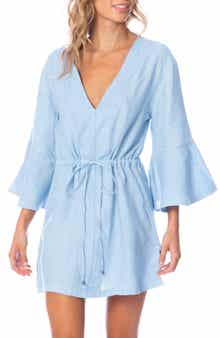 Stone Blue Joy Linen Cover-Up Dress