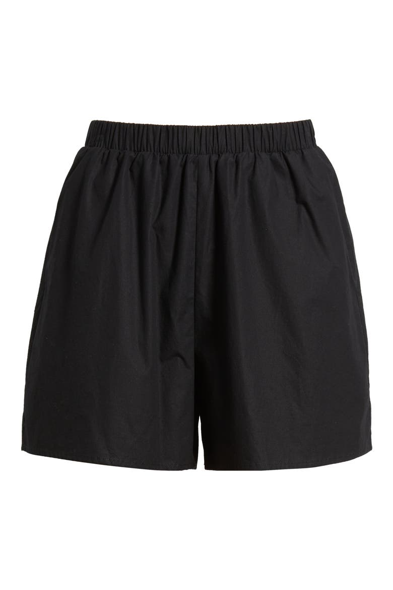 Evadne Cotton Shorts, Alternate, color, BLACK