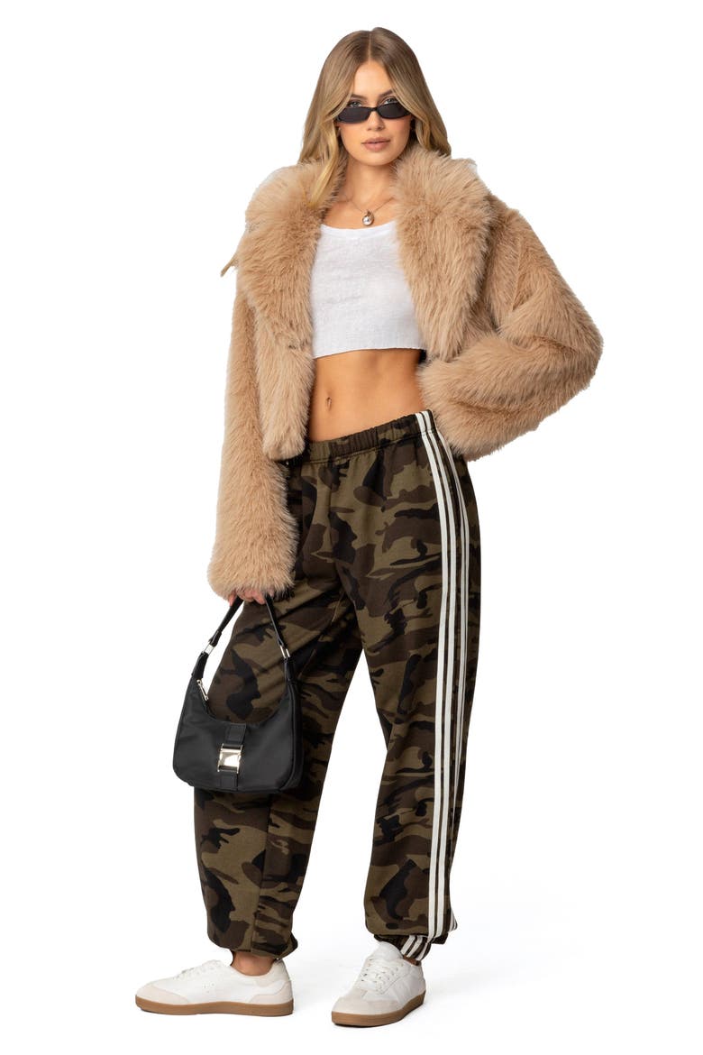 Camo Contrast Stripe Sweatpants, Alternate, color, OLIVE