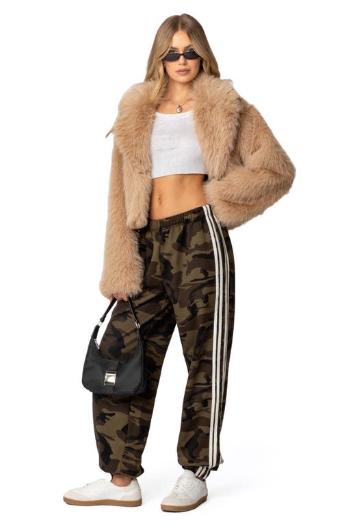 EDIKTED EDIKTED CAMO CONTRAST STRIPE SWEATPANTS