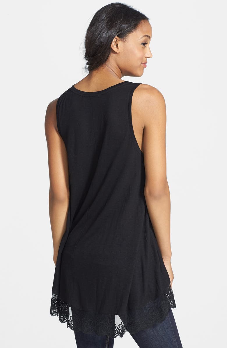 Chloe & Katie Chloe K Lace Trim Tunic Tank, Alternate, color,