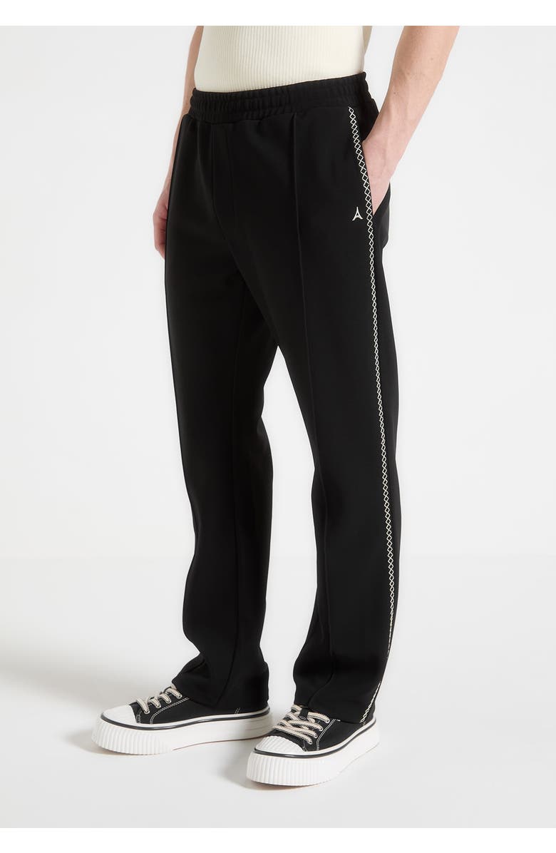 Manière De Voir Gael Contrast Whipstitch Relaxed Track Pants, Alternate, color, Black