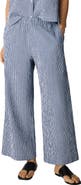 Eileen Fisher Check Print Wide Leg Ankle Pants