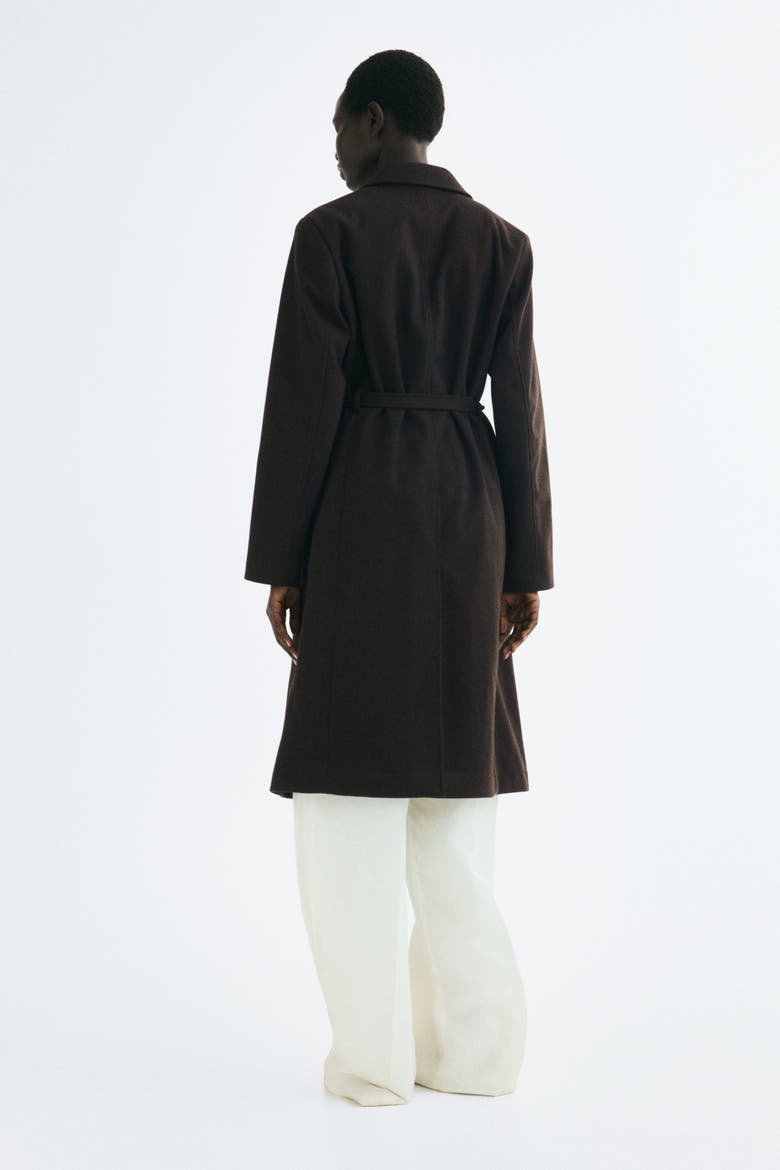 Tie-Belt Coat, Alternate, color, Dark brown