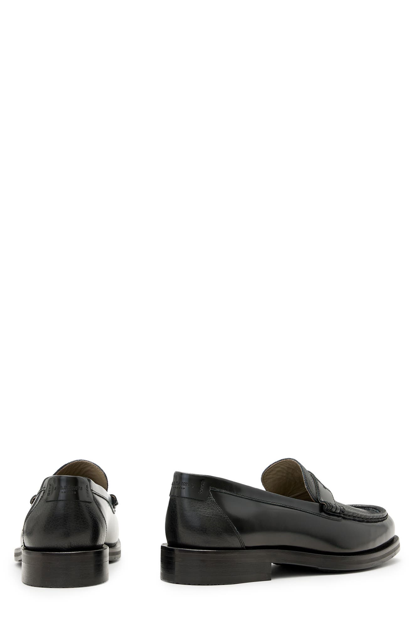 AllSaints Bloom Penny Loafer, Alternate, color, Black