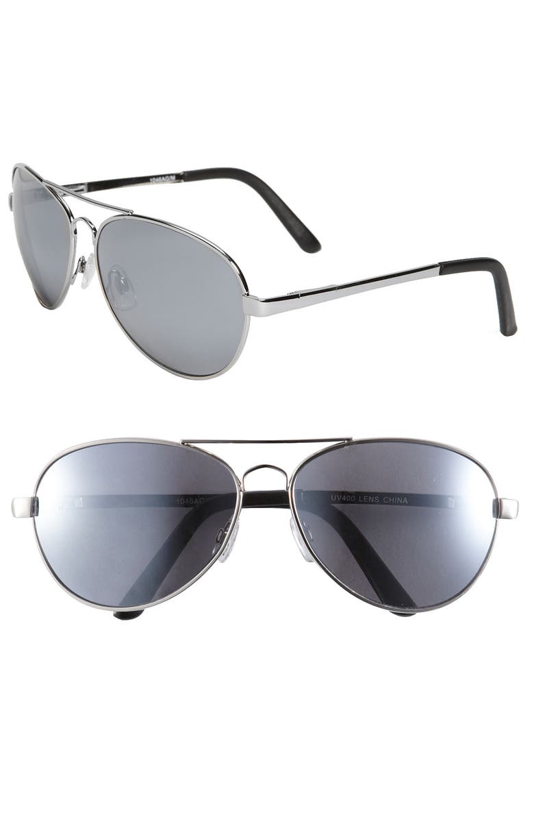KW 'Rush' 60mm Aviator Sunglasses, Main, color, 
