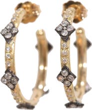 Armenta Two-Tone Diamond Hoop Earrings