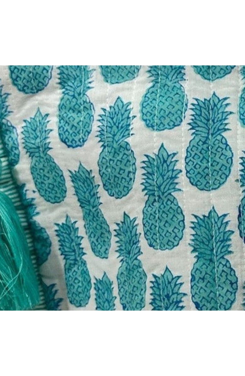 Mer St. Barth La Plage Ruffle Pouch, Alternate, color, Pineapple Crush Lagoon