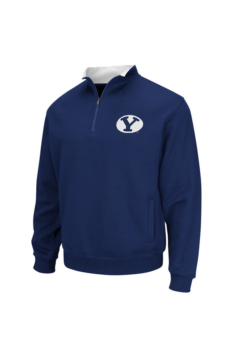 COLOSSEUM Men's Colosseum Navy BYU Cougars Tortugas Quarter-Zip Sweatshirt, Alternate, color,