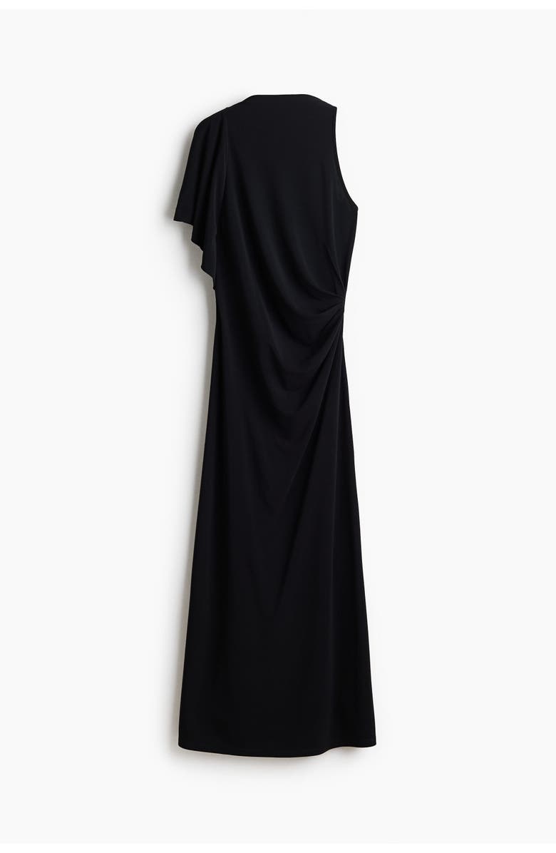 H&M Asymmetric Ponte Di Roma Dress, Main, color, Black