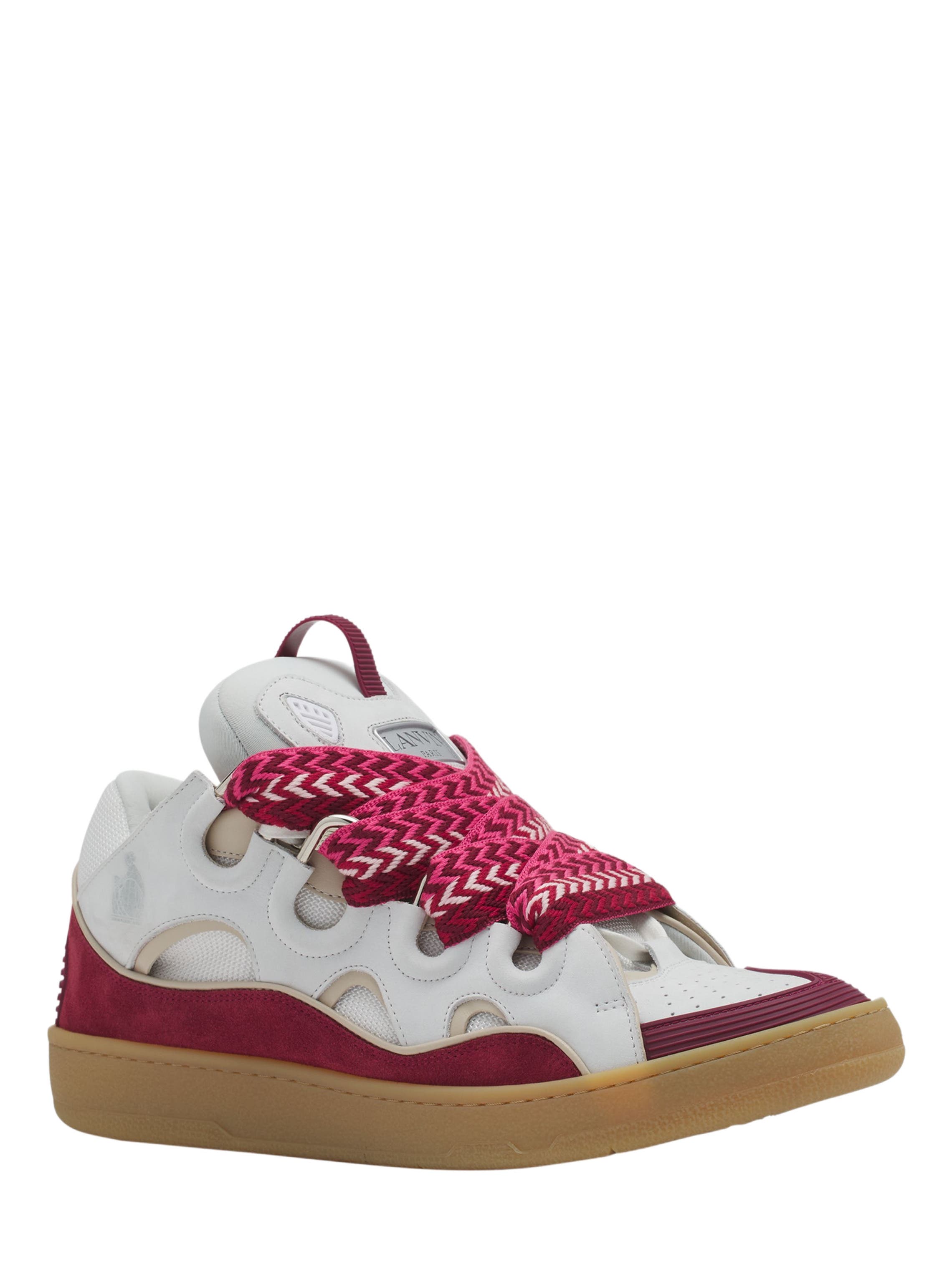 Lanvin Curb Leather Sneakers, Alternate, color, Green/Pink