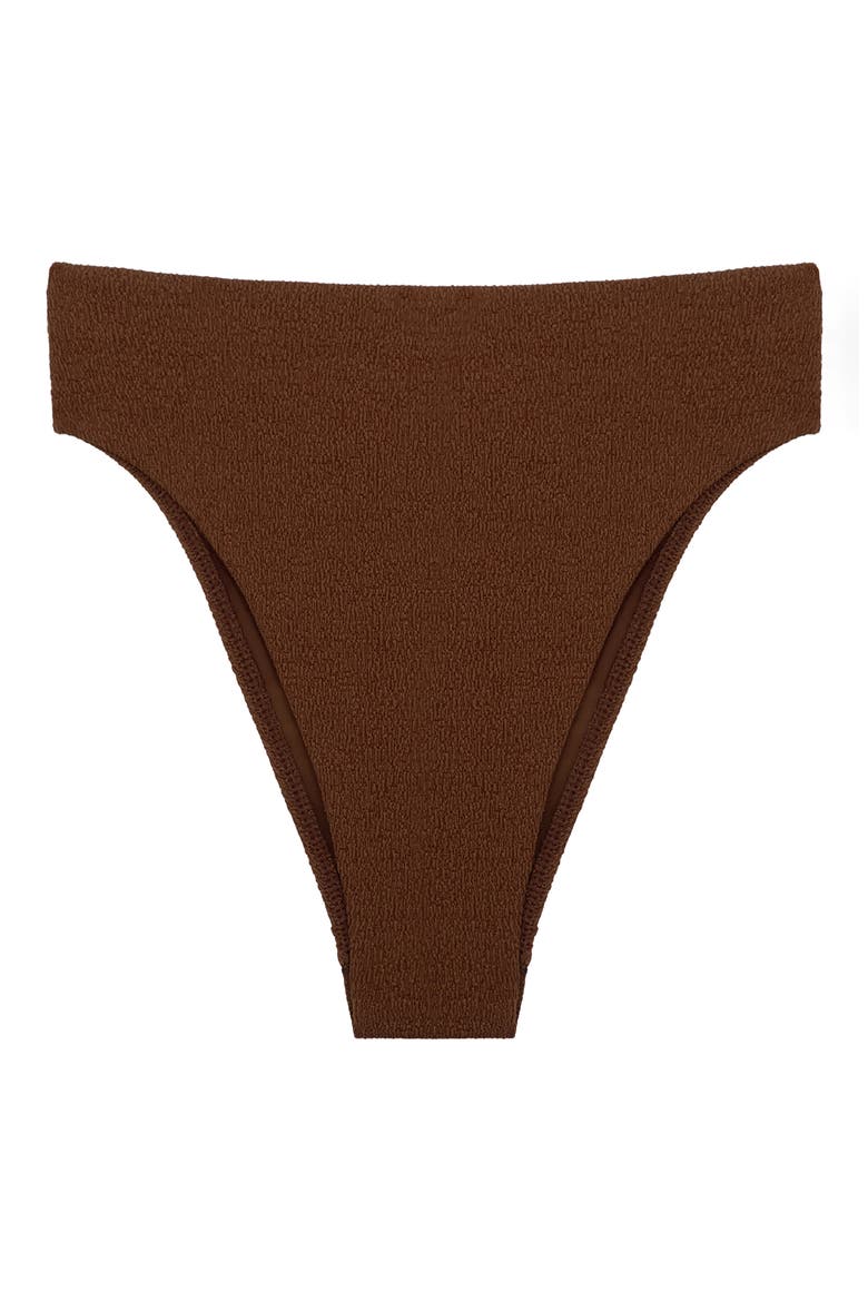 Gigi Hot High Waist Bikini Bottoms, Alternate, color, BROWN