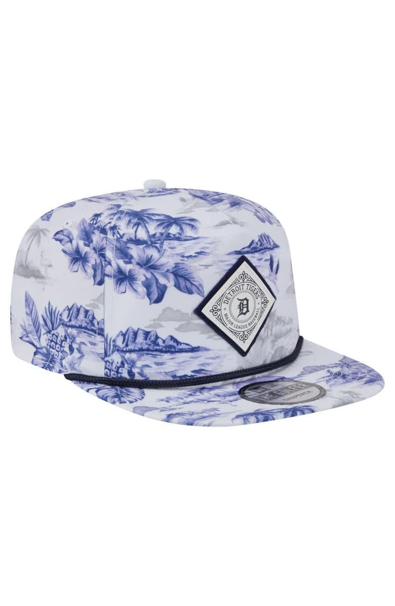 New Era Men's New Era White Detroit Tigers Printed Island Golfer Snapback Hat, Alternate, color, White