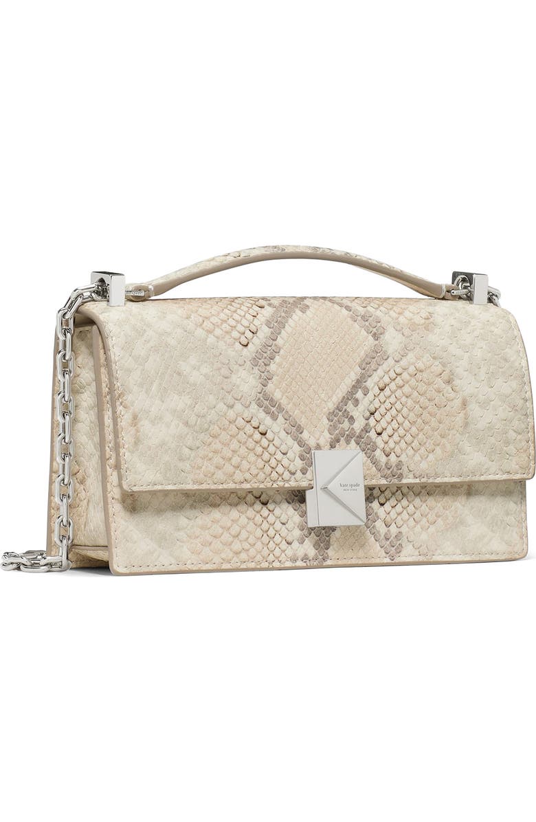 Kate Spade New York deco snakeskin embossed convertible leather crossbody bag, Alternate, color,
