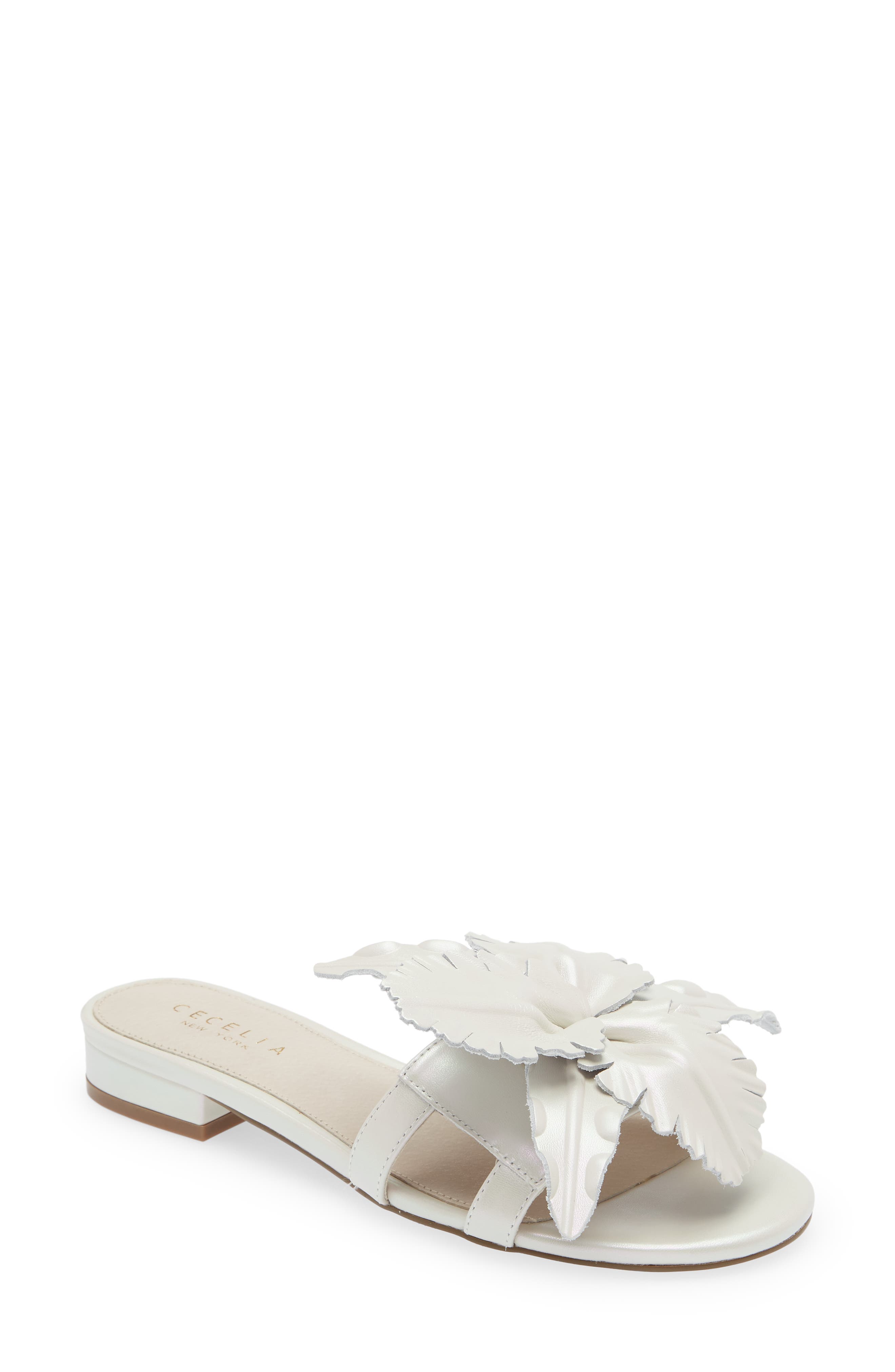 Lila Slide Sandal, Main, color, PEARL WHITE