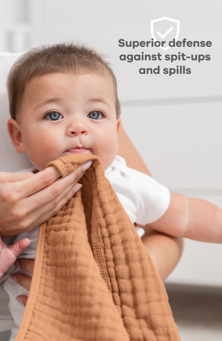 Comfy Cubs Muslin Burp Cloths - Pack of 6, Alternate, color, Caramel