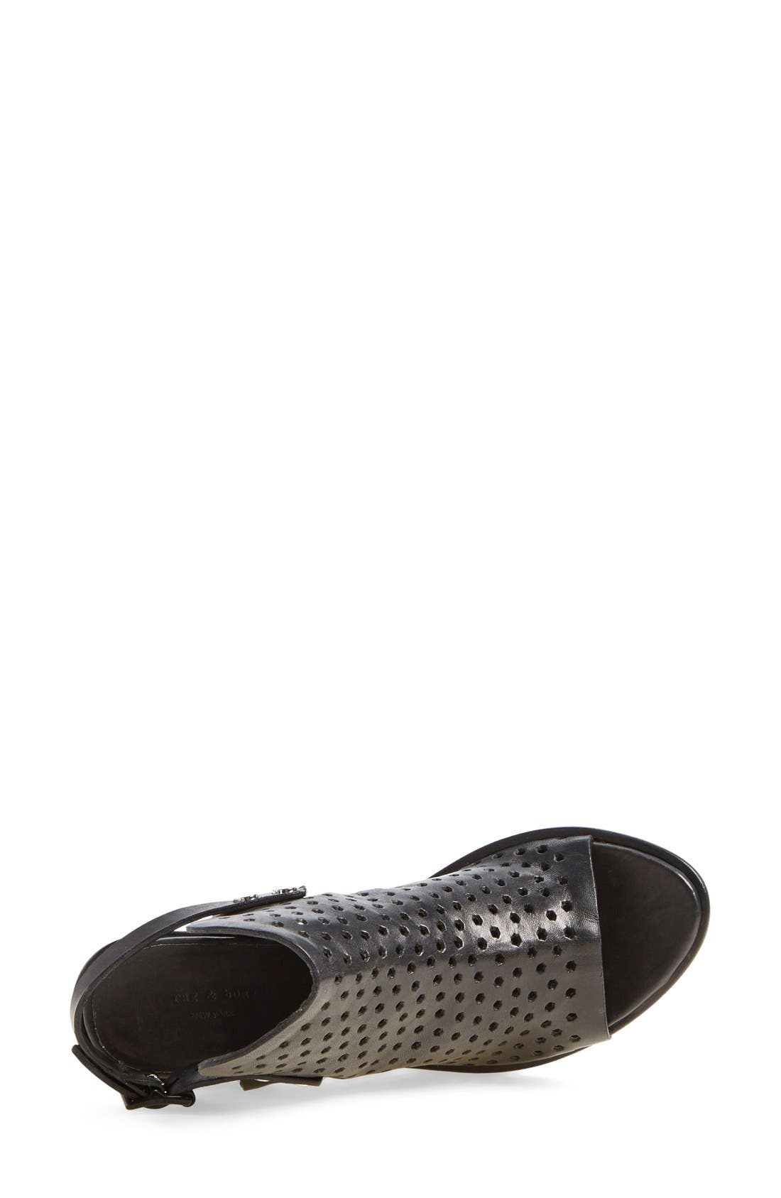 'Wyatt' Perforated Sandal, Alternate, color, BLACK PERFORATED LEATHER