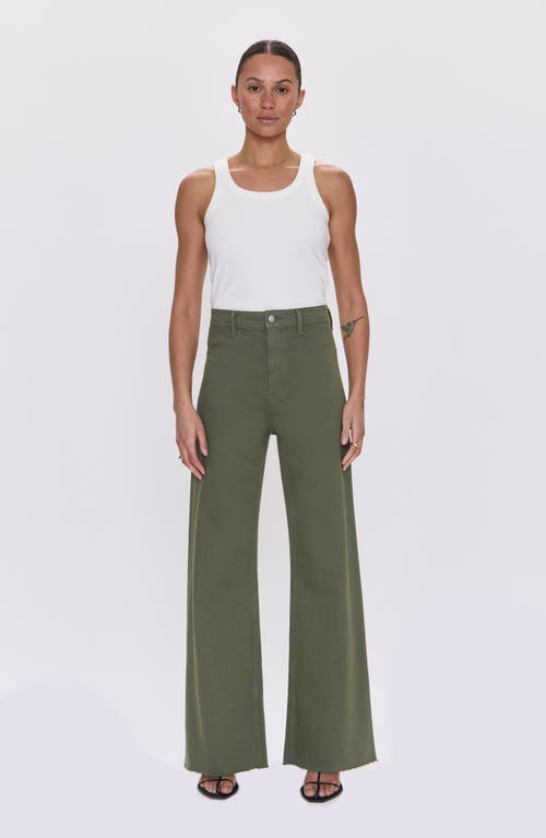 Pistola Penny Wide Leg Utility Jeans In Green