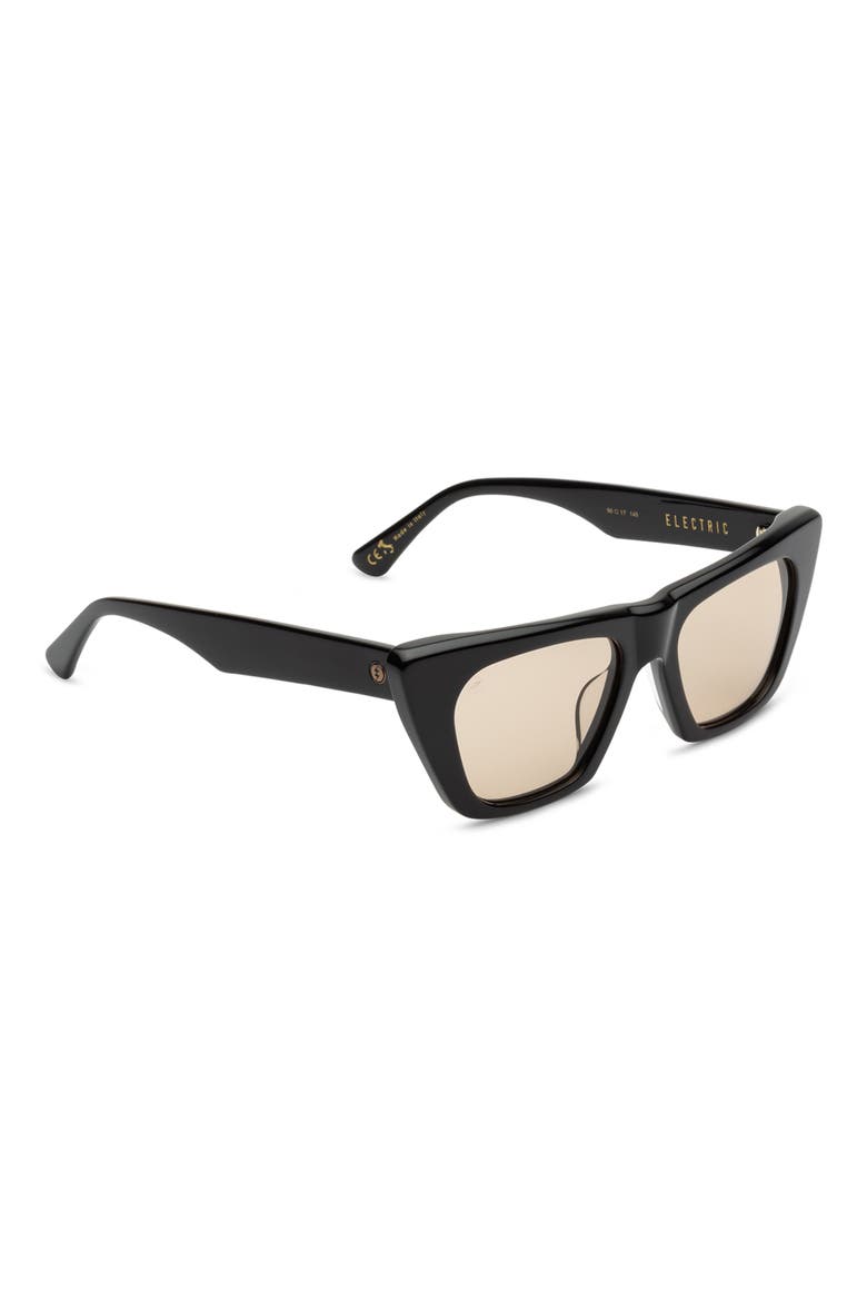 Noli 52mm Polarized Cat Eye Sunglasses, Alternate, color, GLOSS BLACK/AMBER
