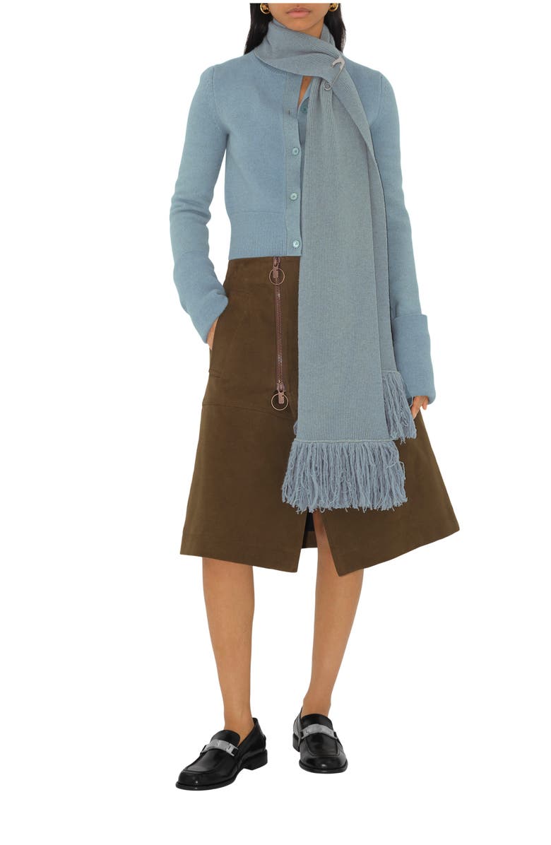 Burberry Scarf Wool Cashmere Cardigan, Main, color, 