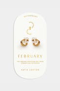 Katie Loxton 'February' Waterproof Gold Birthstone Hoop Earrings