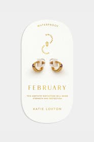 Katie Loxton 'February' Waterproof Gold Birthstone Hoop Earrings