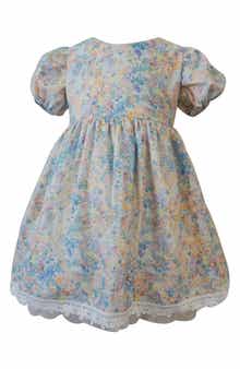 Popatu Kids' Floral Puff Sleeve Cotton Party Dress