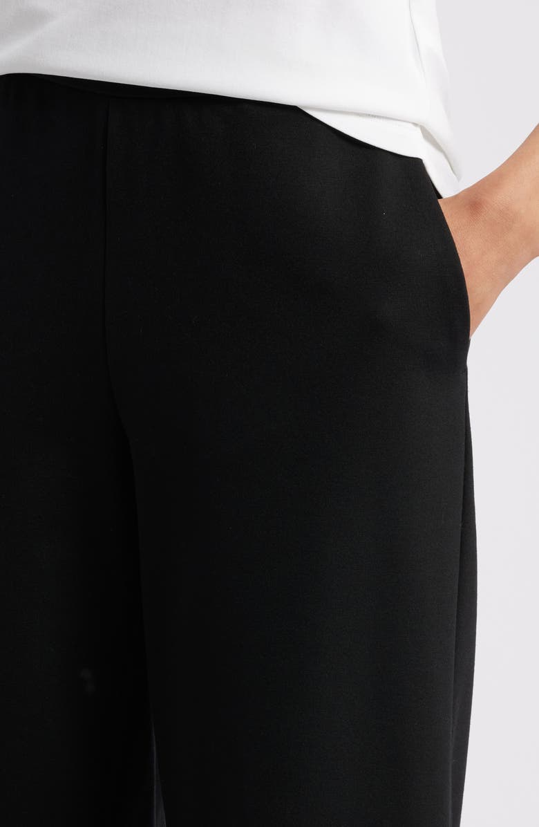 Eileen Fisher Ankle Wide Leg Pants, Alternate, color, Black