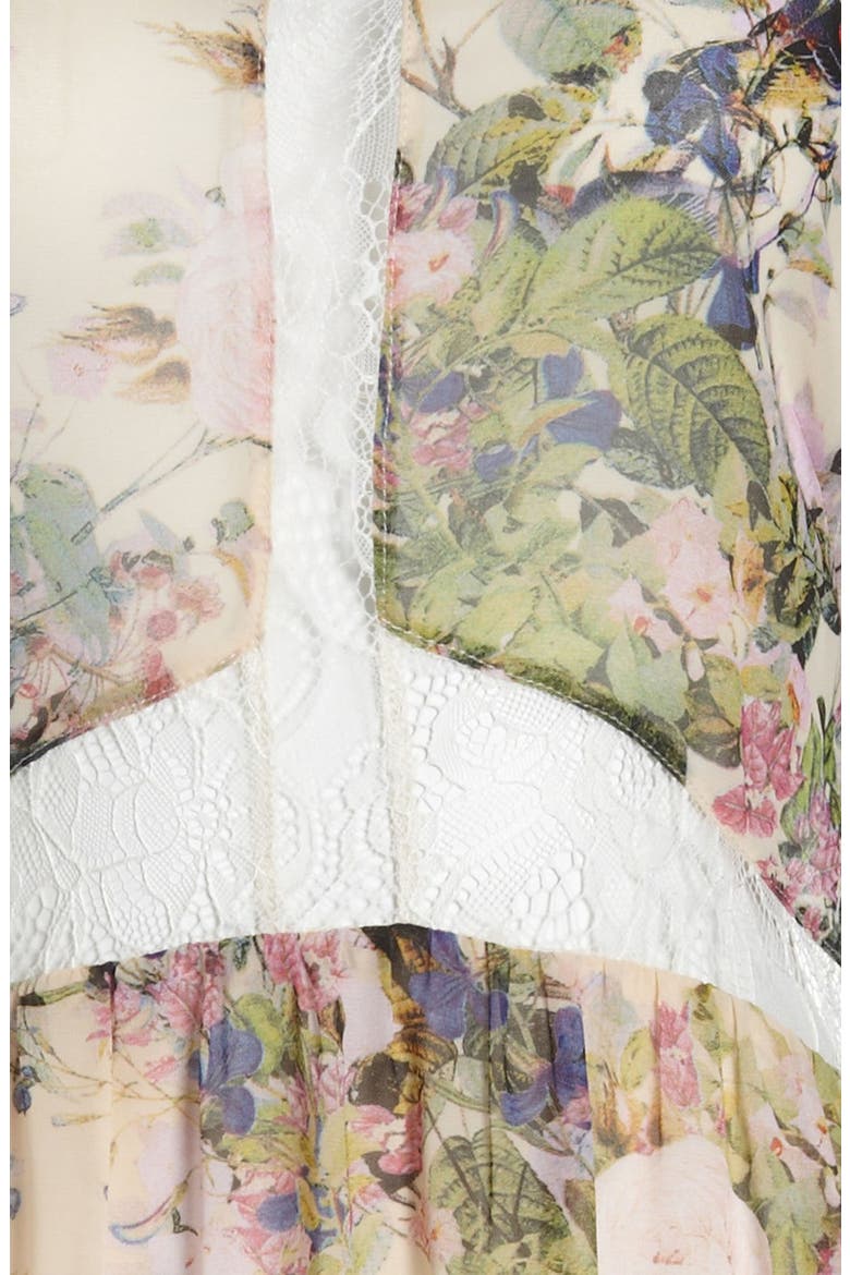 ASTR Lace Illusion High/Low Dress, Alternate, color, NUDE/ LILAC/ PINK FLORAL