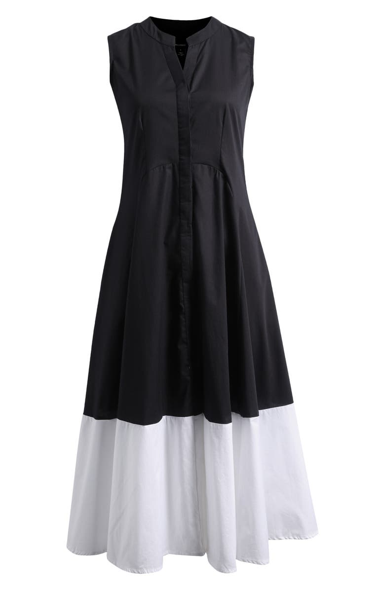 Halogen<sup>®</sup> Colorblock Sleeveless Cotton Dress, Alternate, color, Rich Black