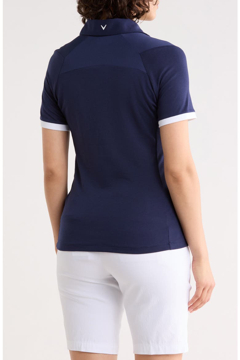 Colorblock Trim Polo, Alternate, color, PEACOAT